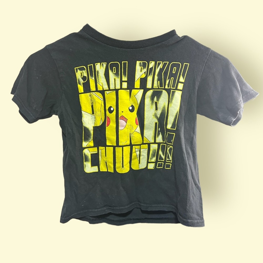 Pokemon Pikachu T-Shirt Sz 4 Little Boys 100% Cotton Black